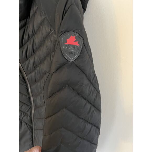 Pajar Women M Black Quilted Ski Puffer Jacket Reflective Hood Outdoor Streetwear - Picture 10 of 10